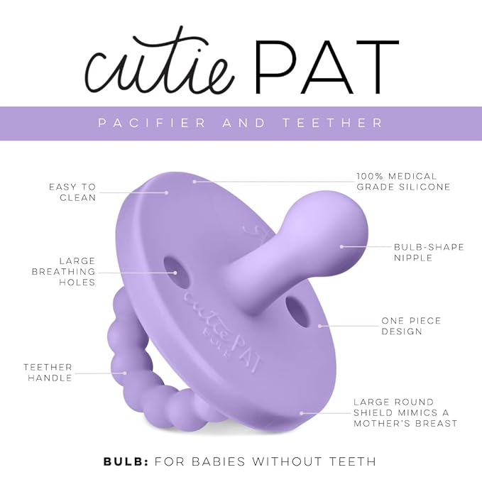 Ryan & Rose Cutie PAT Pacifier Teether (Bulb, Orchid)