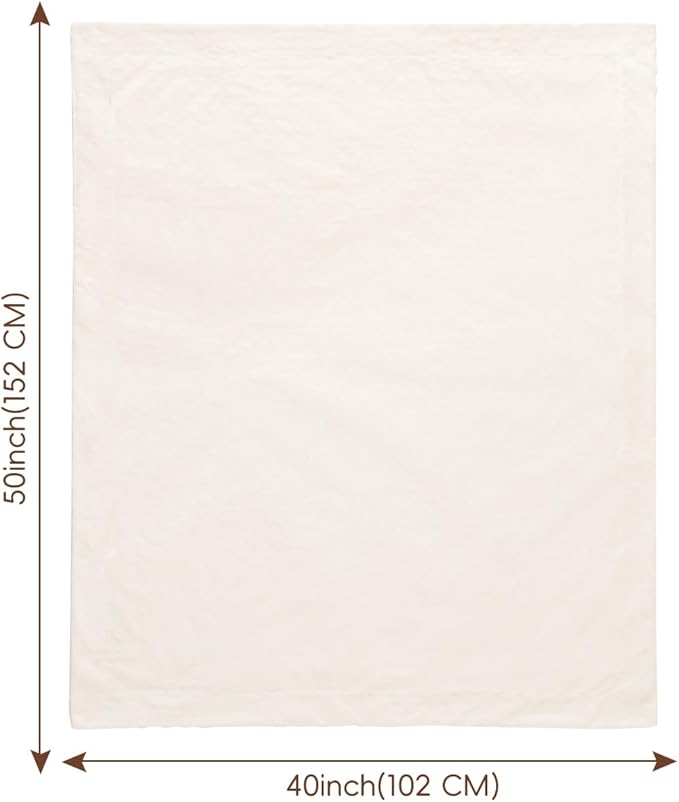 david's kids Micro Fleece Minky Baby Blanket for Girls with Double Layer and Soothing Raised Dots, 40x50 Inches Breathable and Soft Lightweight Receiving Blanket for Newborns, Cream