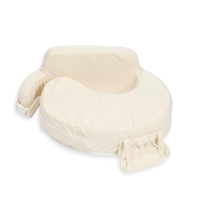 My Brest Friend Super Deluxe Nursing Pillow - Enhanced Comfort & Ergonomic Breastfeeding Pillow for Ultimate Support for Mom & Baby - Adjustable and with Handy Side Pocket,100% Organic Cotton Oat