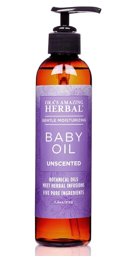 Ora's Amazing Herbal Calendula Baby Oil, Natural Infant Massage, Cradle Cap Scalp and Hair Oil, Organic Jojoba, Baby Acne, Unscented