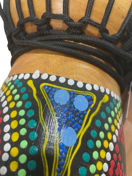 Djembe Drum with Rope (9x20 color) Hand-Carved Natural Wood jembe Drum – Unique, One-of-a-Kind African Percussion Instrument Drums