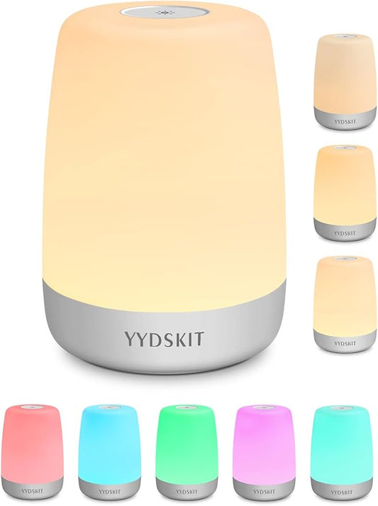 Night Light for Kids & Nursery - Rechargeable Touch Lamp, Portable Nursing Lamp with Soft & Warm Light for Newborn, 3 Timers, Up to 200H