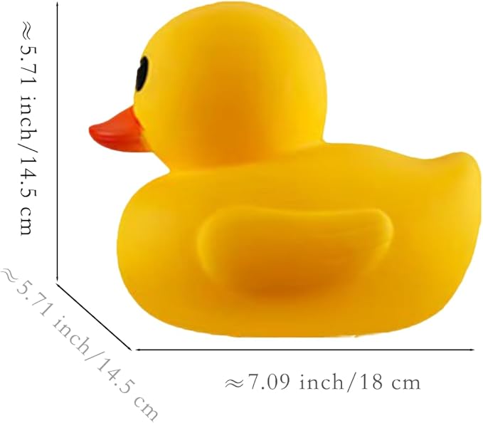 Yellow Rubber Ducks(No Bebe Noise), Without Hole Bath Toys - Floating Waterproof Duckies Gift for Baby Showers, Infants, Kids & Toddlers, Party Decorations, 7 inches (1 pcs)