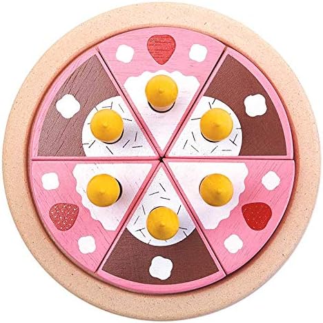 PlanToys® Pretend Play Birthday Cake Set | Food Toy with Removable Slices, Candles, Wooden Knife & Chalkboard Nameplate | Educational Toy for Imagination, Fine Motor Skills & Social Play