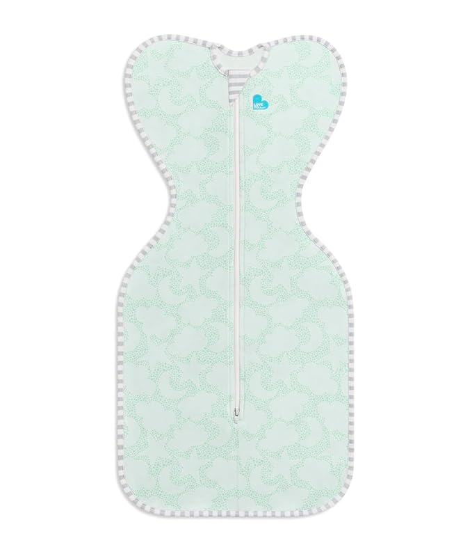 Love to Dream Organic Cotton Swaddle, Baby Sleep Sack, Swaddle Up Self-Soothing Swaddles for Newborns, Get Longer Sleeps, Snug Fit Helps Calm Startle Reflex, 1.0 TOG Sleep Sack, Mint Celestial Dot