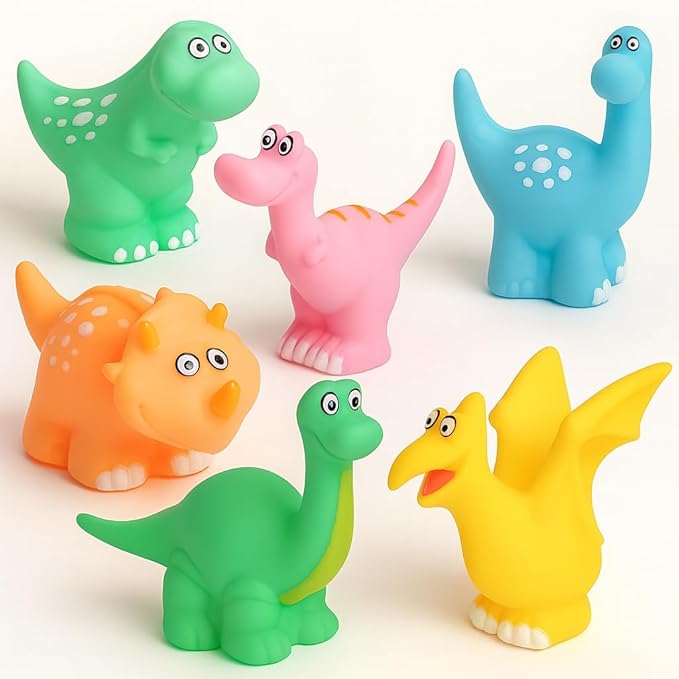 Bath Buddies Baby Bath Toys 6-12 Months, Infant Floating Dinosaur Bathtub Toys for Toddlers 1-3, Soft Bath Toys for Babies