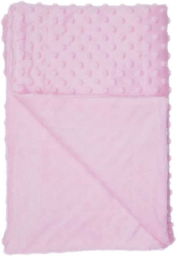 Unisex Children's Baby Quilt Soft Baby Blanket Minky Dot- Sherpa Fleece Baby Blanket 30 by 40 Inch Pink