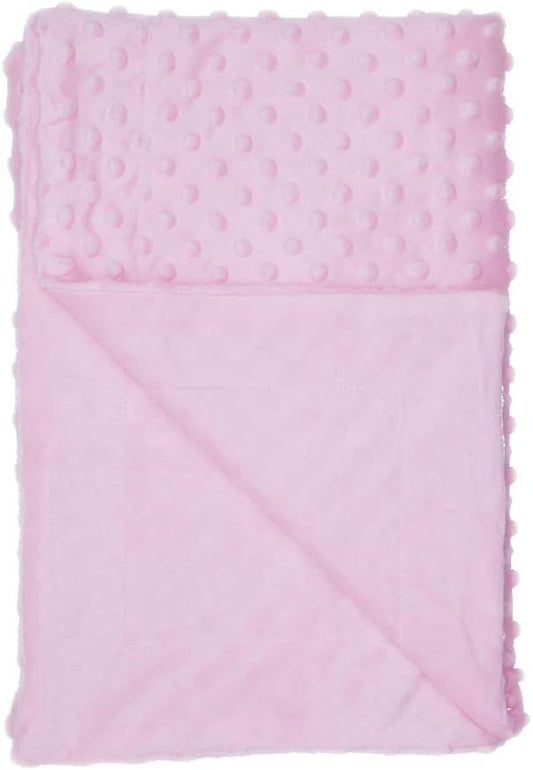 Unisex Children's Baby Quilt Soft Baby Blanket Minky Dot- Sherpa Fleece Baby Blanket 30 by 40 Inch Pink
