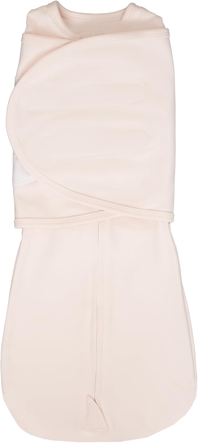 LullaBaby "Double Dream Swaddle: Exclusive Dual Wing Design, Pediatrician-Endorsed, Ultra-Soft Cotton, 0-2 Months, 6-14 lbs - Primrose Pink