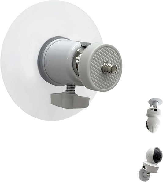 Baby Monitor Wall-Mounted Bracket for Battery-Powered Security Cameras, with Standard 1/4" Threaded Connection, Wall Sticker Installation White (Wall Stickers+Gimbal)