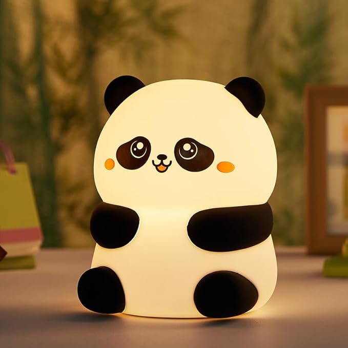 Cute Panda Night Light, with Two Actions: Sitting and Lying, Suitable for Desktop and Bedside Decoration, Rechargeable, dimmable, Touch Control, a Unique Gift for Family Members on Birthdays