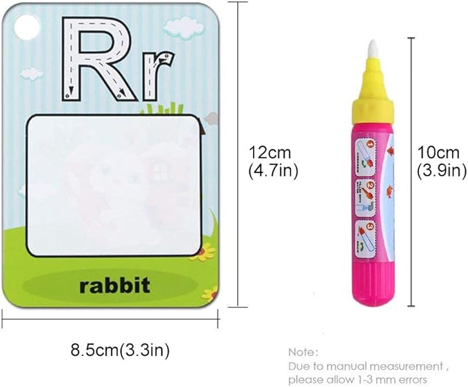 Coolplay A-Z 26 Alphabet Water Cards, Children Drawing Card for Kids Educational Toys for Travel