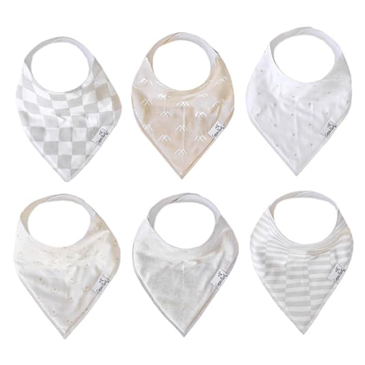 Copper Pearl 6 Pack Soft Cotton Baby Bibs for Drooling and Teething, Absorbent Drool Bibs for Baby Girl and Boy, Adjustable to Fit Newborns to Toddlers, Tons of Styles (Henry Set)