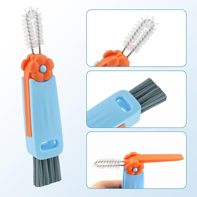 3 in 1 Cup Lid Cleaning Brush, Multifunctional Bottle Cleaning Brush, Portable Cup Lid Cleaner for Bottle Gap Tight Spaces Cup, Water Bottle Cleaner Brush, Home Kitchen Cleaning Tools (3 PCS)