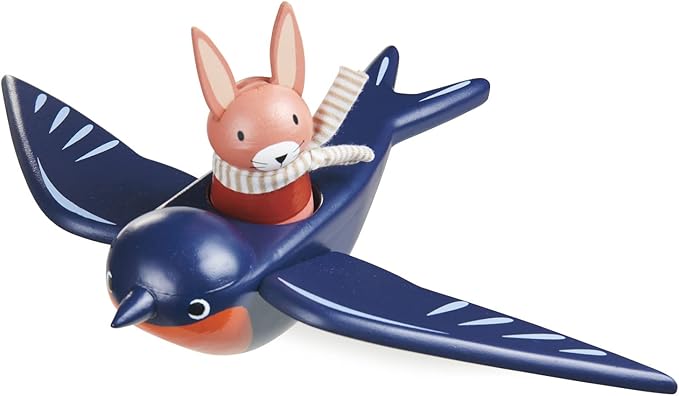 Tender Leaf Toys - Swifty Bird - Solid Wood Bird Toy with Removeable Bunny Character - Open-Ended Play Toy for Toddler Boys and Girls - Explore Role-Play and Imagination - Age 3+