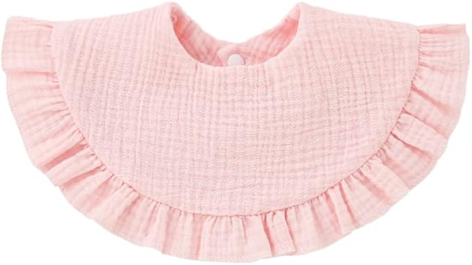 Nishine 4 pcs Unisex Baby Muslin Bandana Drool Bibs 360 Degree Rotatable Cotton Teething Feeding Drooling Bibs for Boy Girl