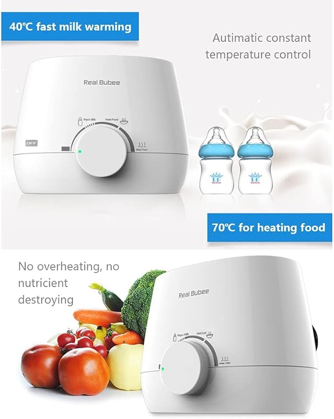 Multifunctional Baby Double Bottles Milk Water Warmer Baby Food Heater Steam Sterilizer 5-Minute Fast Warming Precise Temperature Control Auto Power Off