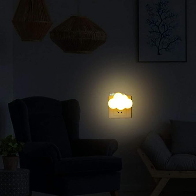 AUSAYE 2Pack LED Night Light Plug in Lamp Cloud Night Light Mini Pretty Night Lights for Adults Kids NightLight