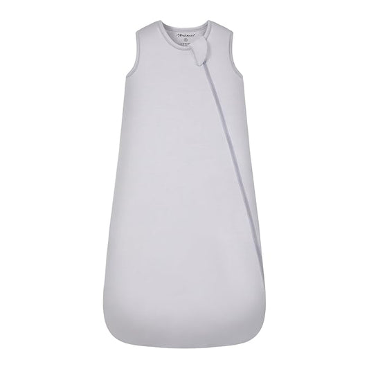 Mosebears Unisex Rayon Made from Bamboo Sleep Sack with 2-Way Zipper,2.5 Tog Baby Winter Sleep Sack (Light Grey,0-6 Months)