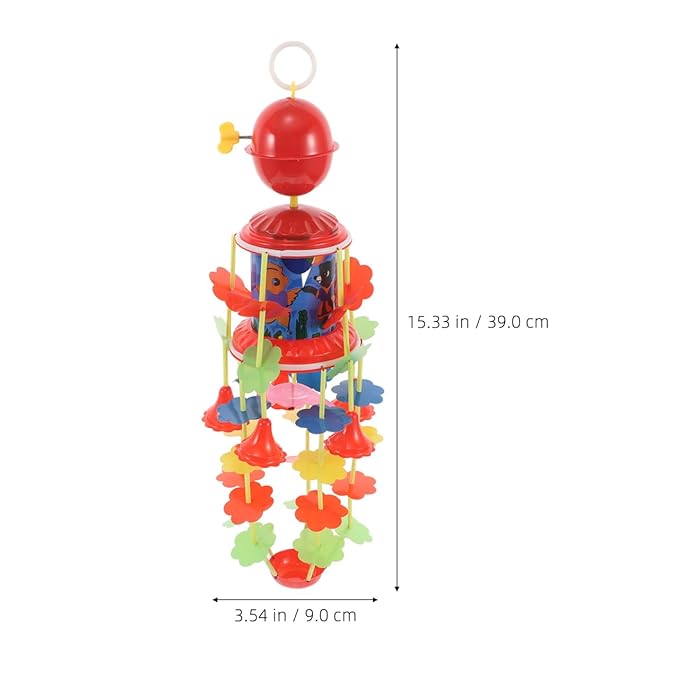 YARNOW Vintage Boy Girl Wind up Hanging Bell Toy Musical Bedside Crib Mobile for Boy Girl Retro Animal Neck Bell Wind Chime Engaging Music Instrument for Nursery Decor