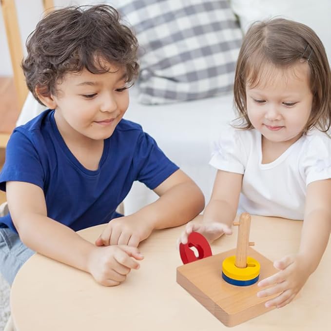 Adena Montessori Wooden Twist and Sort-Circle Preschool Equipment Early Development Baby Toy