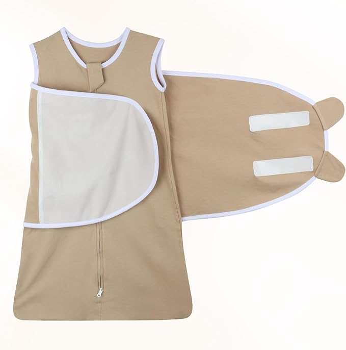 Transition Swaddle Baby Sleep Sack 6-9 Months Arms Up Swaddle Arms In/Out 2-Way Zipper 100% Cotton, 2-Pack 0.8 Tog Infant Sleep Sack Transitional Sack for Boy Girl (Large 20-27lbs)