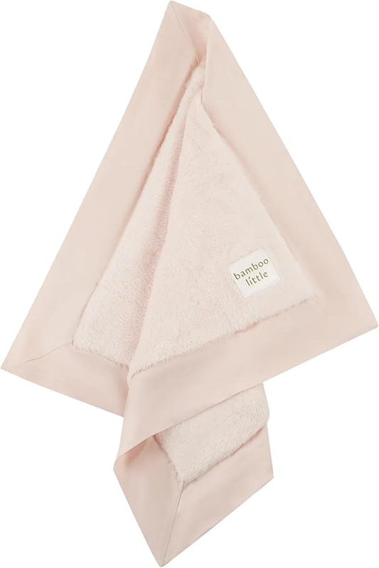 Ultra-Soft Lovey Plush Security Blanket - Baby Essentials, Newborn Essentials, Ultra-Soft Plush Baby Blanket with Satin Trim – 16" x 16" (Pink)