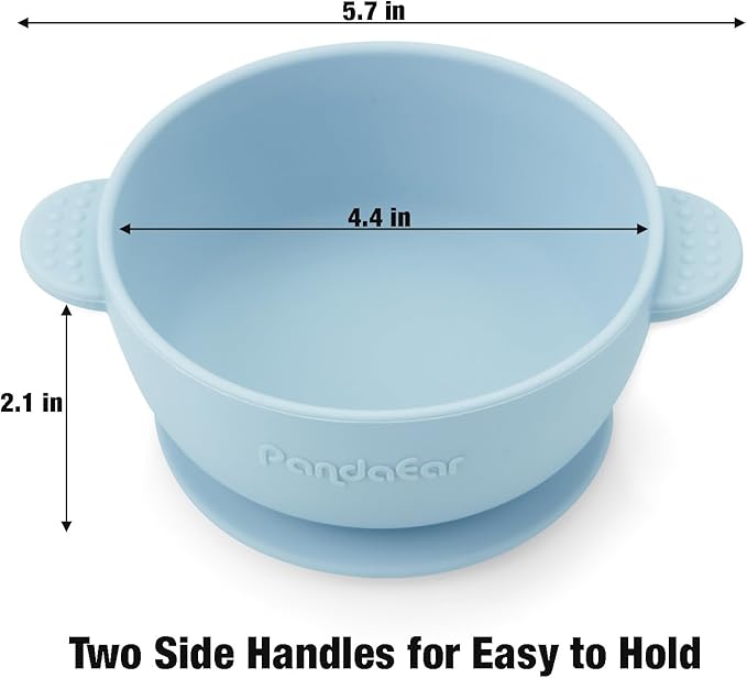 PandaEar 3 Pack Baby Bowls with Suction| Stay Put Silicone Food Bowl for Babies Kids Toddlers Infants| Food Grade Soft Safe BPA-Free Silicone (Multi-Color)