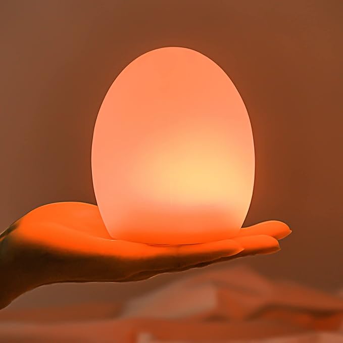 Cute Kids Night Light Night Lamp Night Lights for Kids Bedroom Toddler Baby Portable Silicone Battery Led Nightlight Nursery(Egg)