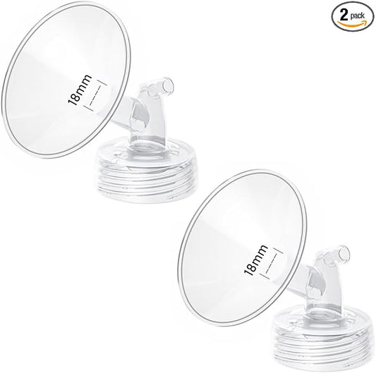2pcs 18mm Flange Compatible with Spectra S1 S2 9 Plus Synergy Gold Ameda MYA Motif Luna Breast Pump, Replacement to Spectra Pump Parts, Breast Pump Shields 18mm Replace S1 S2 Parts