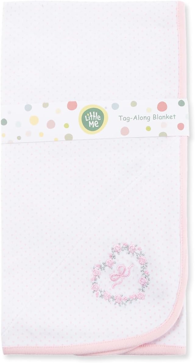 Little Me Blankets for Baby Girls' Thank Heaven for Little Girl's Swaddling Receiving Blanket