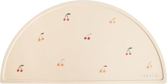 mushie Silicone Placemat for Kids | BPA-Free Non-Slip Design (Cherries)