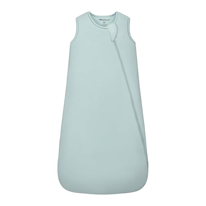 Mosebears Unisex Rayon Made from Bamboo Sleep Sack with 2-Way Zipper,2.5 Tog Baby Winter Sleep Sack (Calm Sage,6-18 Months)