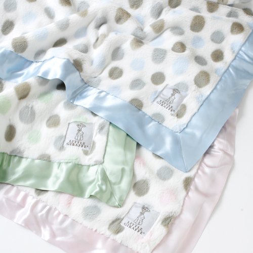 Little Giraffe Unisex Luxe Dot Baby Blanket Celedon - Green One Size