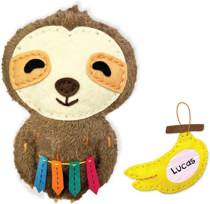 C.S. Kids Magic World DIY Personalised Sewing Kit - SA18 My Sloth |Frist Sewing Arts & Crafts Gifts | Educational Sewing Kit for Kids (Safety Needle & Instruction Included)