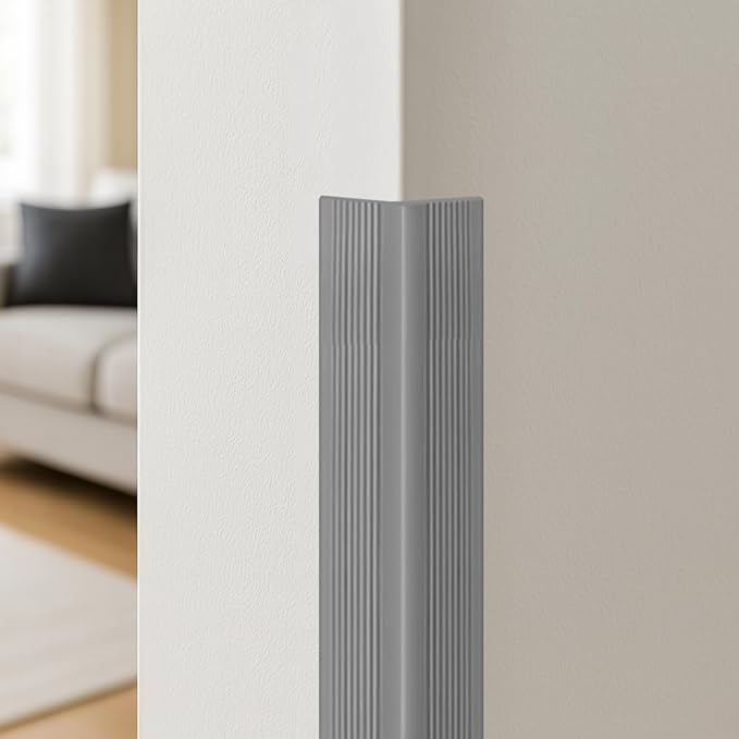 Rubber Bond Wall Corner Guard Edge Protector, Baby Proofing Corner Guards | Self-Adhesive Furniture Edge Strips for Home & Office (Grey, 15 Pack)