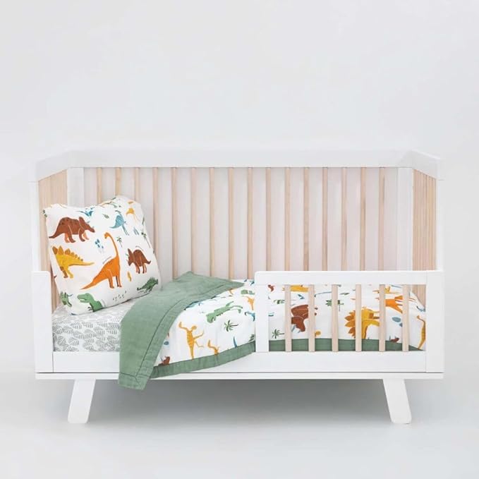 Little Unicorn Lofty Comforter Blanket | Super Soft & Breathable Muslin Fabric| Great for Play & Bedtime Blanket (Dino Names)