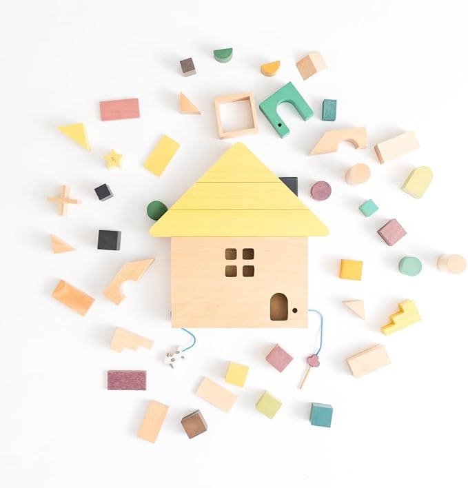 kiko+ gg Tsumiki House-Shaped Wooden Building Block Set