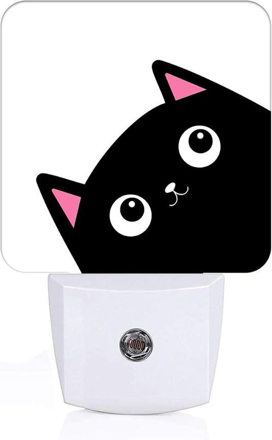 Black Cat Night Light,Plug Into Wall Decor for Stairway,Hallway,Kitchen,Dusk to Dawn Sensor Nightlights for Boys/Girls/Women/Men Room Gifts