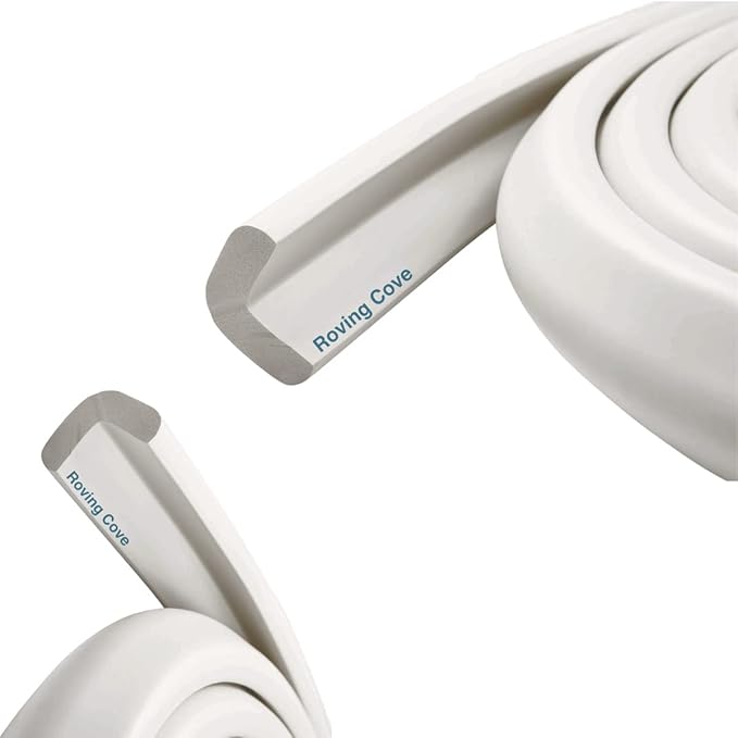 Roving Cove HeftyFit Edge Protector for Baby Proofing (9ft Large Edge Only), Heavy-Duty Soft Furniture Edge Bumper Guards, Desk Edge Cushion, Wall Corner Covers, 3M Adhesive, Oyster White (Off White)