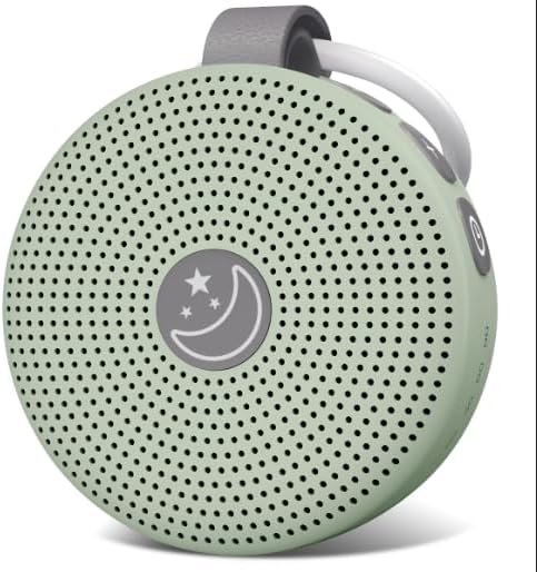 Mini Sound Machine Portable Baby White Noise Machine Brown Noise Machine 30 Soothing Sounds for Kids Adults Auto-Off Timer 32 Volume Levels Battery Sleep Machine for Home Office Privacy (Green)