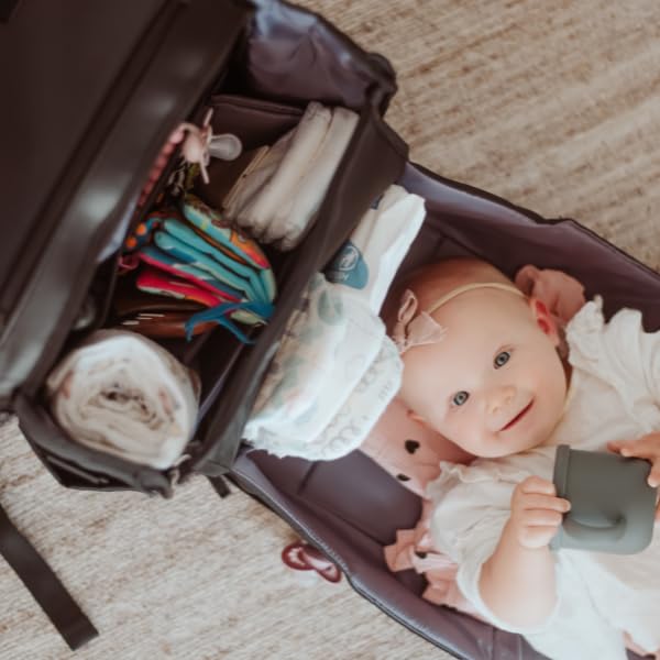 PAPERCLIP Diaper Bag Backpack with Patented Changing Station - Unisex Baby Bag for Travel - Large Eco-Friendly Diaper Bags for Mom and Dad (Forest Black)