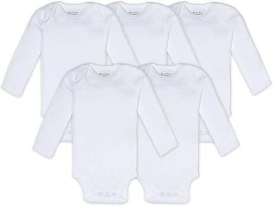 Burt's Bees Baby Organic Cotton Bodysuits – Baby Boy & Girl Short and Long Sleeve One-Pieces, 5-Pack