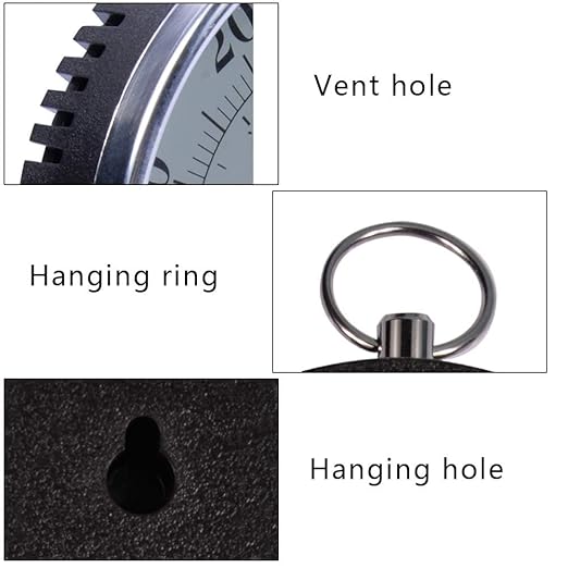 Indoor Outdoor Thermometer - Weather Dial Hygrometer Thermometer, No Battery Required Hanging Hygrometer for Wall, Table, Car, Greenhouse or Decorative, Round 4" in Diameter