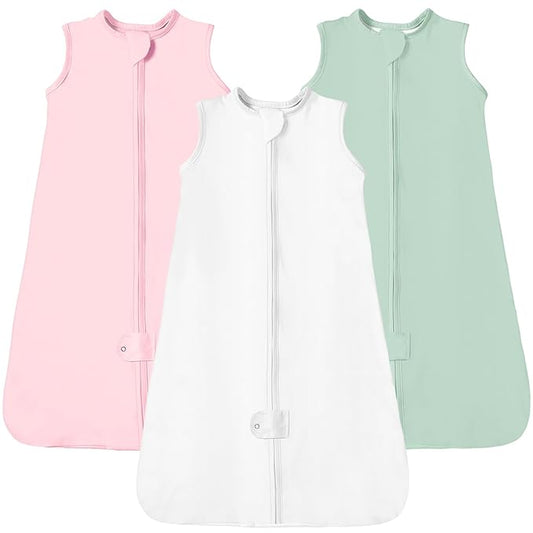 TotAha Sleep Sack 15-18-24 Months 0.5 TOG, Lightweight Summer Sleeping Sacks, Soft Babies Wearable Blanket with 2-way Zipper for Girl 3-Pack, 0.5 TOG