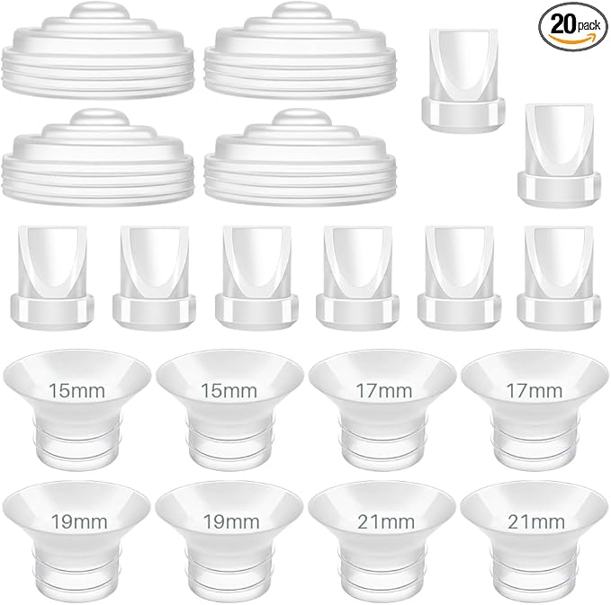 8Pc Duckbill Valves 8Pc Flange Inserts and 4Pc Silicone Diaphragm Compatible with Momcozy M5, Replacement M5 Pump Parts Accessories Made by Tbuymax, Not Original Momcozy Pump Parts