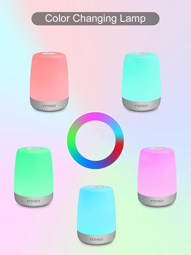 Night Light for Kids & Nursery - Rechargeable Touch Lamp, Portable Nursing Lamp with Soft & Warm Light for Newborn, 3 Timers, Up to 200H