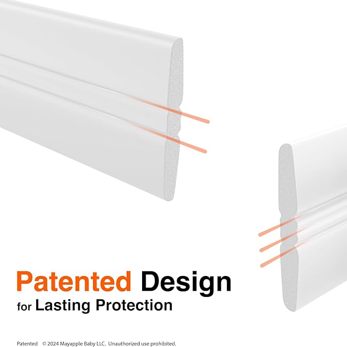 Roving Cove PreFit (Classic) Furniture Edge Corner Protector (Standard 15ft Edge 4 Corners), Baby Proofing Bumper Guards, Oyster White (Off White), Pre-Taped, for Straight Smooth Surfaces