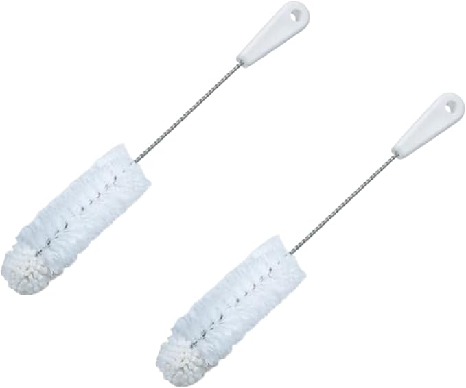 Brushtech Foam-Tipped Baby Bottle Brush, Pack of 2 - Durable & Soft Bristles & Foam Tip for Deep Bottle Cleaning - Made in USA, Cleaning Tools for Glass & Plastic Bottles