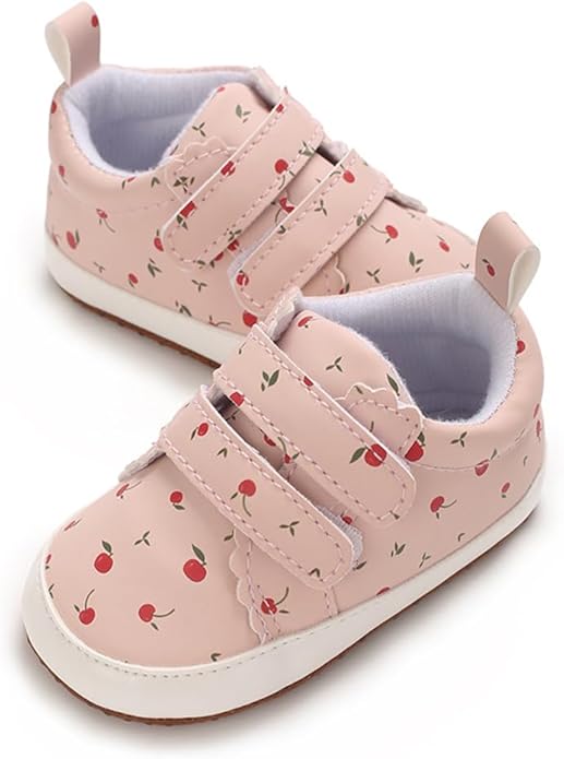 2Pairs Baby Shoes,Boys Girls Non-Slip Rubber Sole Sneakers,Unisex Infant Soft Lightweight First Walking Crib Shoes